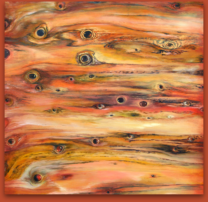 Wooden Eyes In Pink and Amber